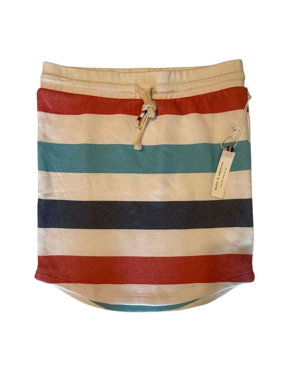 Sol Angeles Rugby Stripe Scallop Mini Skirt in Americana White